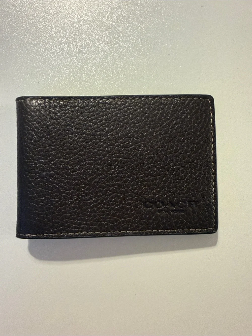 Coach Black Pebbled Leather Bifold Wallet